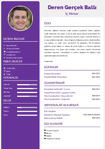 İç Mimar Cv Örnekleri cv indir